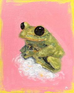 « Frog on a cloud » 2021- oil on canvas board