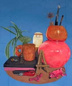 « Untitled » 2022 - acrylic, oils and posca on cardboard.