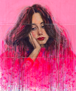 « The only way out is through » 2023 - acrylic and oil on cardboard