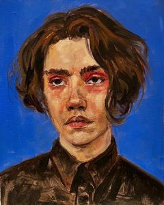 "Fleur bleue" 2020 - oil on canvas board